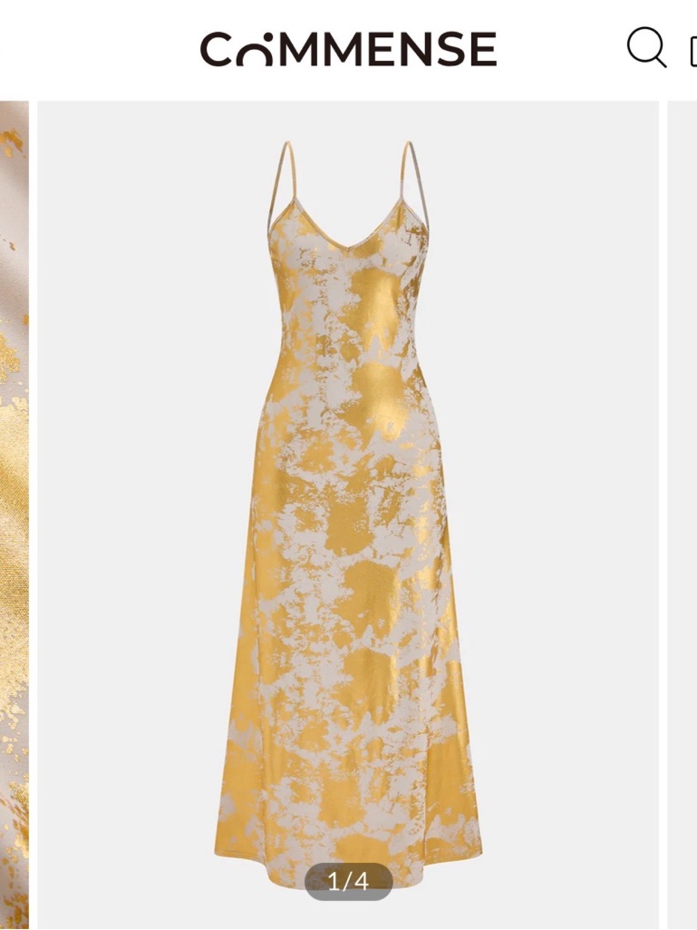 Commense Gold and Cream Maxi Dress